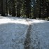 The trail to Yosemite Point was still covered with snow The trail to Yosemite Point was still covered with snow